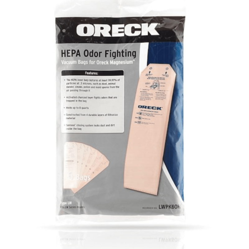 oreck Magnesium Hepa Odor fighting bags 6 pack