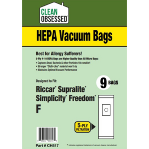 Riccar Type F Replacement bags 9 pack