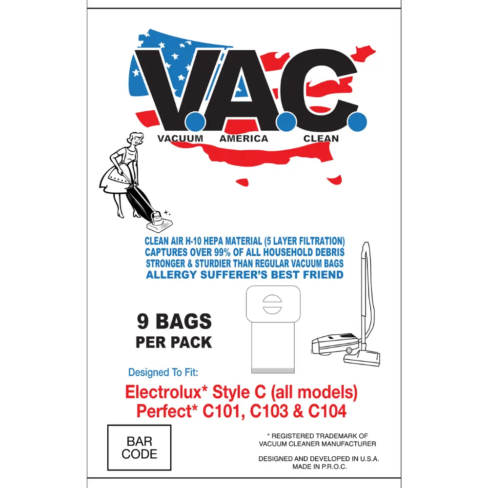 Electrolux / Aerus Style C HEPA Bags (9-Pack)